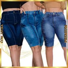 Bermuda feminina lisa sky Cintura Alta com lycra elastano conforto moda