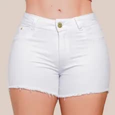 Short Feminino Jeans Desfiado Moda Tendencia Fashion Empina BumBum