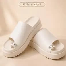 Chinelo Feminino Plataforma Leve Antiderrapante Estilo Minimalista - Envio Imediato