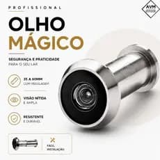 Olho Magico 200° Cromado 35mm a 60mm Visor para Portas e Portões Regulável Segurança Residencial