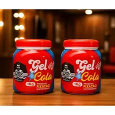 Kit c/2 Gel Cola Cabelo Modelador Modelação E Fixação Surpreendente 1kg Cada