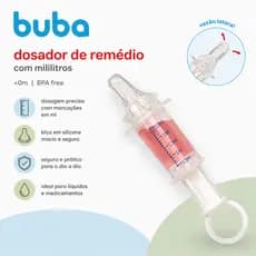 Dosador de Remédio Buba para Bebê com Bico em Silicone Seringa Medicação