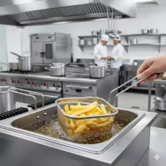 Cesto de Fritura em Aço Inox Premium para Cozinha e Airfryer