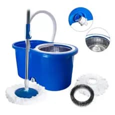 Mop Giratório 360° com Balde Duplo e Espremedor Automático – Limpeza Fácil Casa e Cozinha
