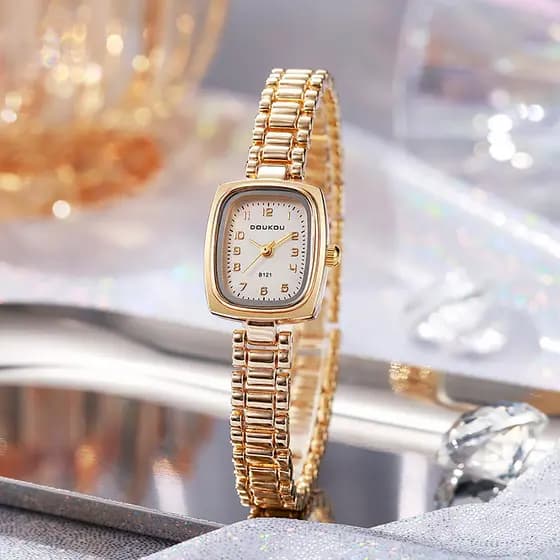 Relógio de pulso quadrado retrô e moderno para mulheres, relógio feminino de luxo leve e exclusivo, modelo feminino com