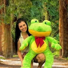 Sapo Gigante De Pelúcia - 1 Metro Verde Com Laço Grande Envio Imediato