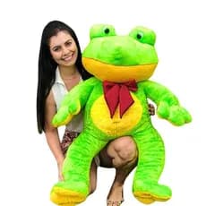 Sapo Gigante De Pelúcia - 1 Metro Verde Com Laço Recomendado Para Todas as Idades
