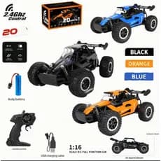 Carrinho Controle Remoto Trilha Recarregável Brinquedo Jeep Off-road Escala 1:16 Pneus Borrachudo