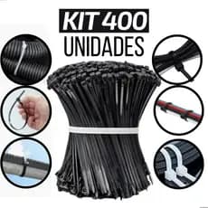 Kit 400 Abraçadeira Enforca Gato De Nylon 100mm x 2,5mm 150mm x 2,5mm 200mm x 2,5mm 300mm x 3,5mm