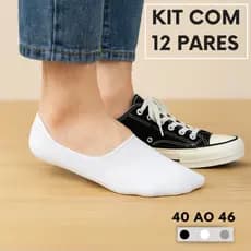 Kit Pares de Meia Masculina Modelo Sapatilha Invisível Tamanho 40 Ao 46