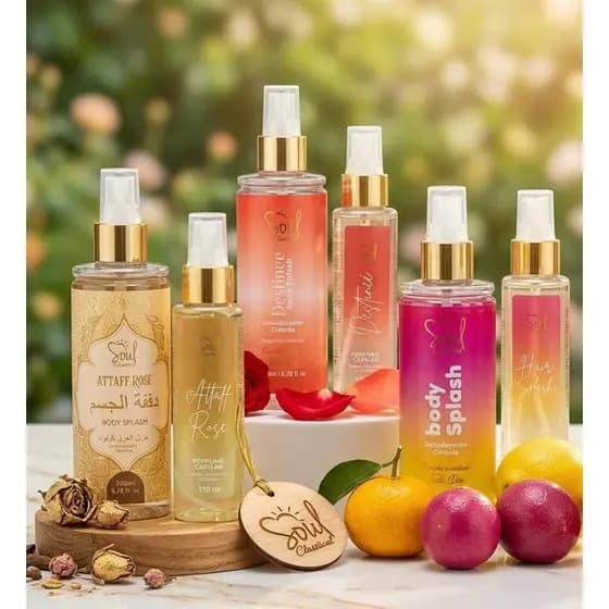 Kit Body Splash e Perfume Cabelo Árabe Soul Cosméticos Colônia Perfumada Cheirosa