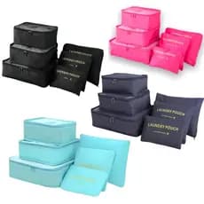 Necessaire Organizador de Malas de Viagem Bolsa Premium 6 Peças