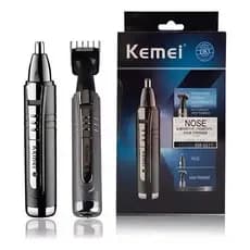 Máquina Cortar Cabelo Kemei Aparador Tirar Pelos Nariz Barba Bigode Acabamento Kemei Original km6511
