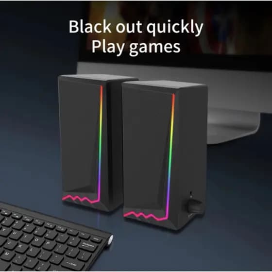 Alto-falantes estéreo para computador, RGB LED alto volume, subwoofer, som surround, adequados para TV, laptop