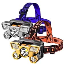 Lanterna Holofote De Cabeça 5 LED Super Brilhante À Prova D 'Água USB Recarregável 4 modos original