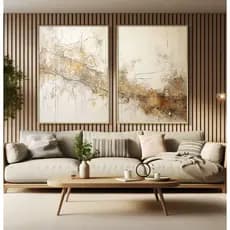 Quadro Abstrato Grande Com Moldura E Vidro Quadro Mosaico Quadro de Sala Decorativo Arte Gesso Duo