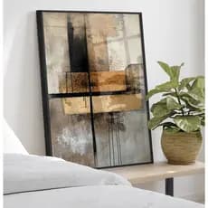Quadro De Parede Para Sala Quadro Abstrato Com Moldura Quadro Decorativo Escritório Linhas Cruzadas