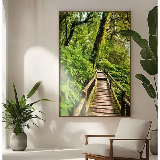 Quadro Natureza Quadro Com Moldura E Vidro Quadro Decorativo Sala Grande Quarto Caminho Na Floresta