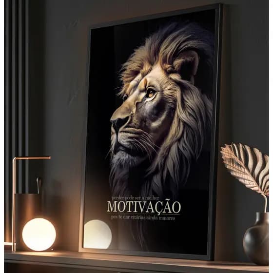 Quadro De Leao Quadro Decorativo Para Sala Quadro Com Moldura Vidro Grande Quadro Quarto Motivação