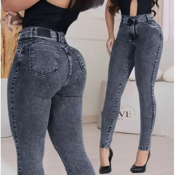 Calça Jeans Skinny MARMORIZADA  Feminina 36 ao 48 Com Elastano SKINNY LEGITIMA
