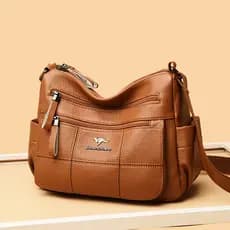 Nova bolsa de lazer versátil de couro macio e grande capacidade bolsa de ombro bolsa mensageiro