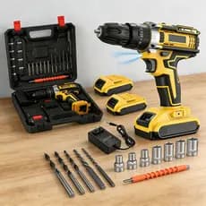 Kit Parafusadeira Furadeira 48V 2 Baterias Maleta e Acessórios Completos