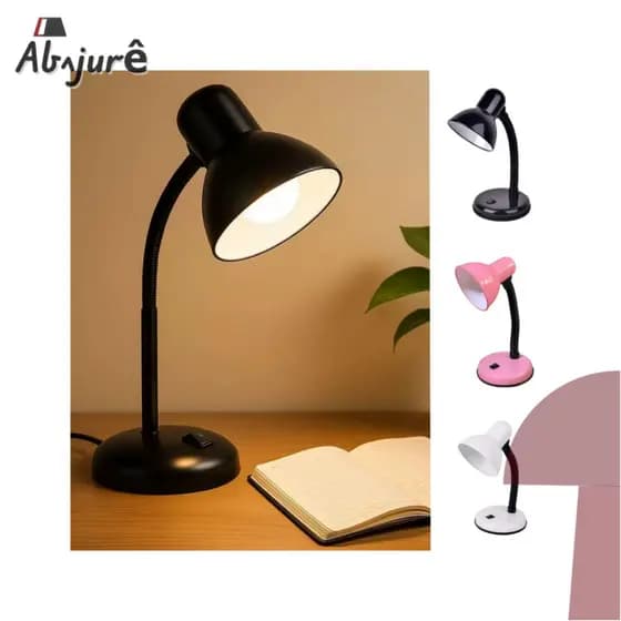 Luminária De Mesa Abajur Rosa Preto Branco Articulado Articulável Abajur Manicure Estudo Leitura