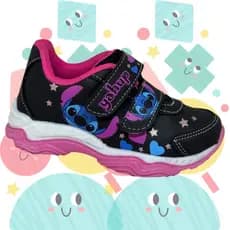 Tênis Infantil Stitch Com Luz Confortável Meninas Antiderrapante para Escola Passeio