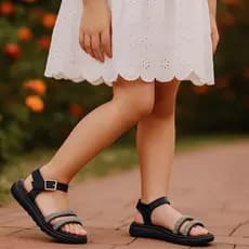 Sandália Infantil Menina Com Strass De Brilho Verão Confortável Leve