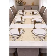 Kit Trilho de Mesa Oxford Tecido Mesa Posta 1,45m x 0,45cm Premium para Cozinha Decoração
