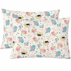 Kit 2 Fronhas Envelope Par Percal Infantil 180 Fios Algodão 70x50 Estampada Jogo Cama Criança Bebe