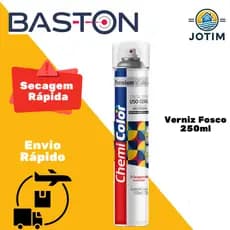 Tinta Spray Uso Geral Verniz Fosco Baston 250ml Alta Qualidade e Secagem Rápida