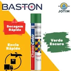 Tinta Spray Uso Geral Verde Escuro Baston 250ml Secagem Rápida Fácil De Aplicar