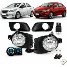 Kit Farol De Milha Completo Neblina Auxiliar Onix Prisma Lt 2017 2018 2019