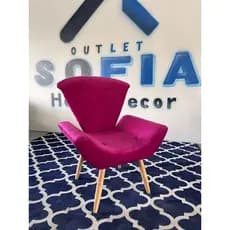 Poltrona Decorativa Aveludada Poltronas Canoa Resistente para Sala Escritório Loja Quarto
