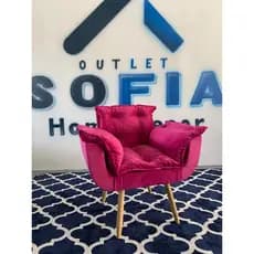 Poltrona Opala Classic em veludo para Recepção Sala Escritório Loja decorativa