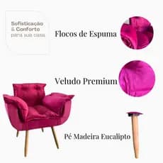 Poltrona decorativa Classic Para sala escritorio estetica salao loja premium
