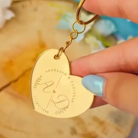 80un Chaveiro Personalizado Acrílico Espelhado Logo Brinde Lembrancinha Mimo Presente corporativo
