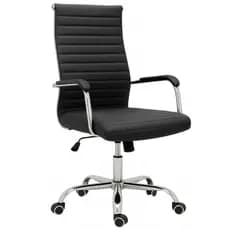 Cadeira Escritório Esteirinha Assento Couro Sintético Sistema Relax Home Office Trabalho