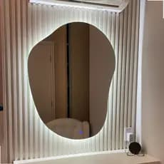 Espelho grande corpo inteiro led decorativo botão touch screen bivolt sem moldura 93cm x 73cm