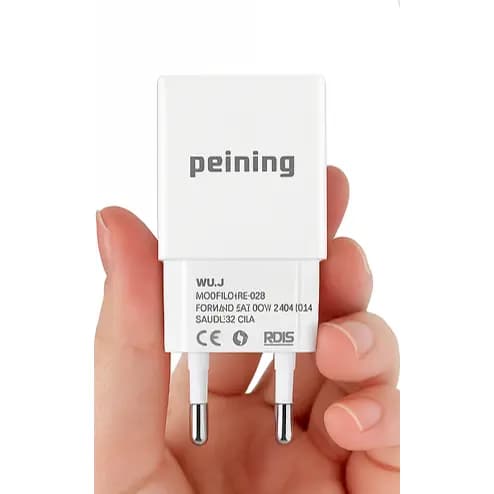 Carregador Turbo Peining PEI-208 2 USB 2.4A Carga Rápida Fonte Android iPhone