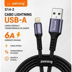 Cabo Lightning USB Peining S14-2 Turbo Carga Rápida Dados Reforçado iPhone 6A