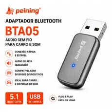 Adaptador Bluetooth Peining BTA05 USB Carro Som Sem Fio Áudio Receptor Música