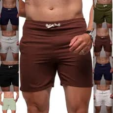 Short Linho Premium Masculino Mauricinho Com Bolso