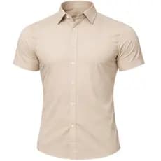 Camisa Social Masculina de Linho Premium Elegante Tecido Leve Respirável Confortável para Trabalho e Eventos
