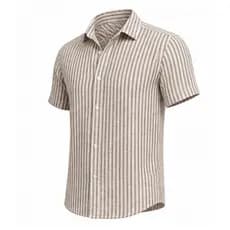 Camisa Linho Masculina Listrada Slim Fit Conforto Máximo Estilo Premium