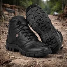 Bota Coturno Tática Masculina Cano Médio Trabalho Trilha Militar Moto Promoção