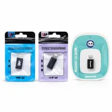 Adaptador Lightning Type-C Micro USB Conversor iPhone USB-C Lightning Micro USB Carregamento e Dados