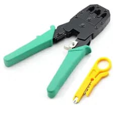 Alicate Crimpador 8P8C/RJ45, 6P4C/RJ11, 6P6C/RJ12, 4P4C e 4P2C Rede Internet Lan + Decapador de Cabo Profissional
