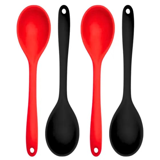Kit Colher Arroz Em Silicone Maciço Multiuso Para Panelas Teflon Ceramico Preparo e Servir